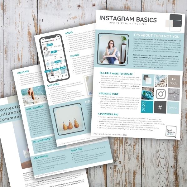 Image of 4 page guide laid out on white washed floor boards