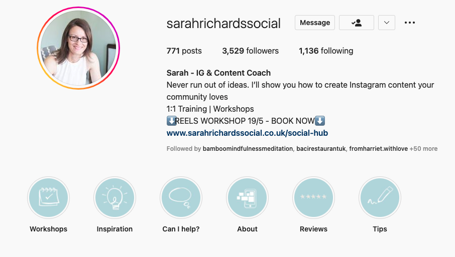 5 Tips For Hardworking Instagram Story Highlights - Sarah Richards Social
